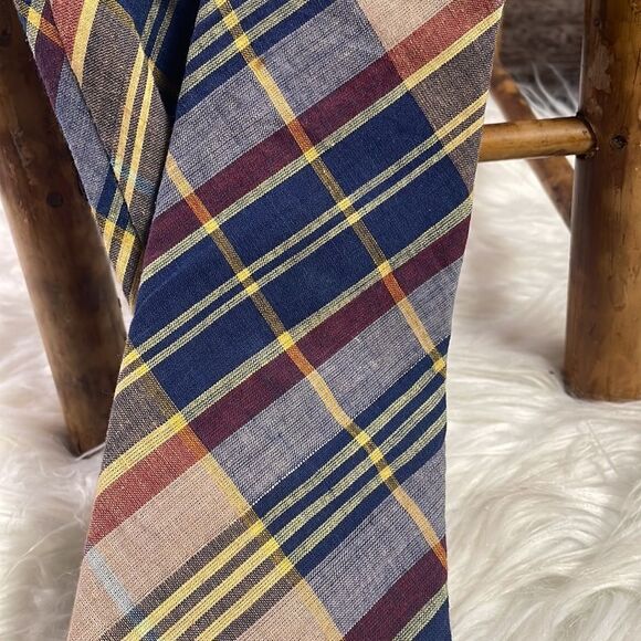 Saddlebred Mens Tie, Plaid, Multicolor, Vintage - Picture 4 of 7
